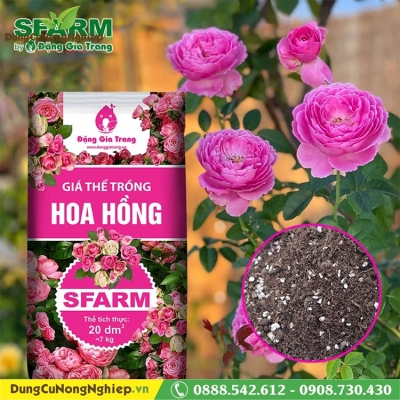 Giá thể trồng hoa hồng SFARM - 20dm3