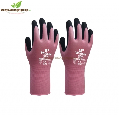 Găng tay bảo hộ lao động màu hồng HM557