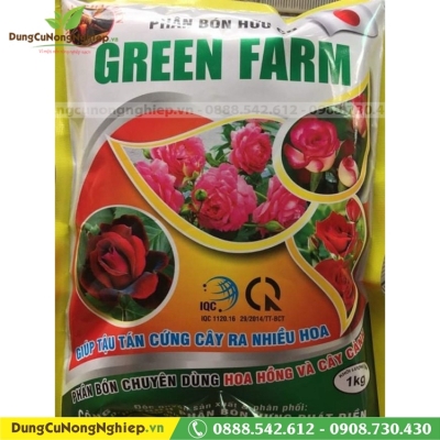 Phân Bón Hữu Cơ GREEN FARM Chuyên dùng cho hoa Hồng ( 1kg )