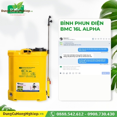 Bình BMC 16L điện Alpha khoá đồng ( bơm 3.8L/p)